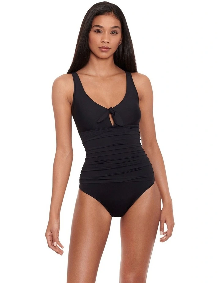 Beach Club Solids Tie Front Underwired One Piece Swimsuit image 4