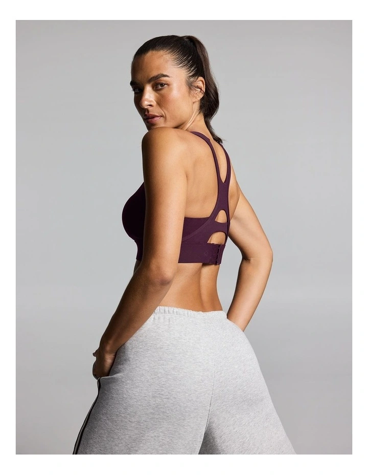 Layered High Impact Sports Bra Cherry Cola image 2
