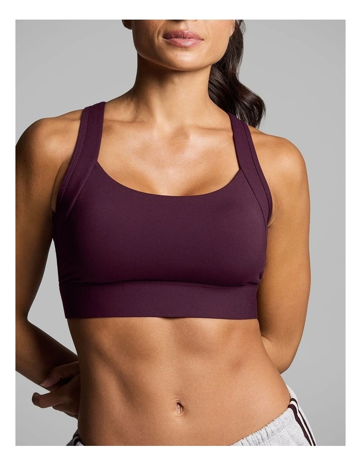 Layered High Impact Sports Bra Cherry Cola image 4