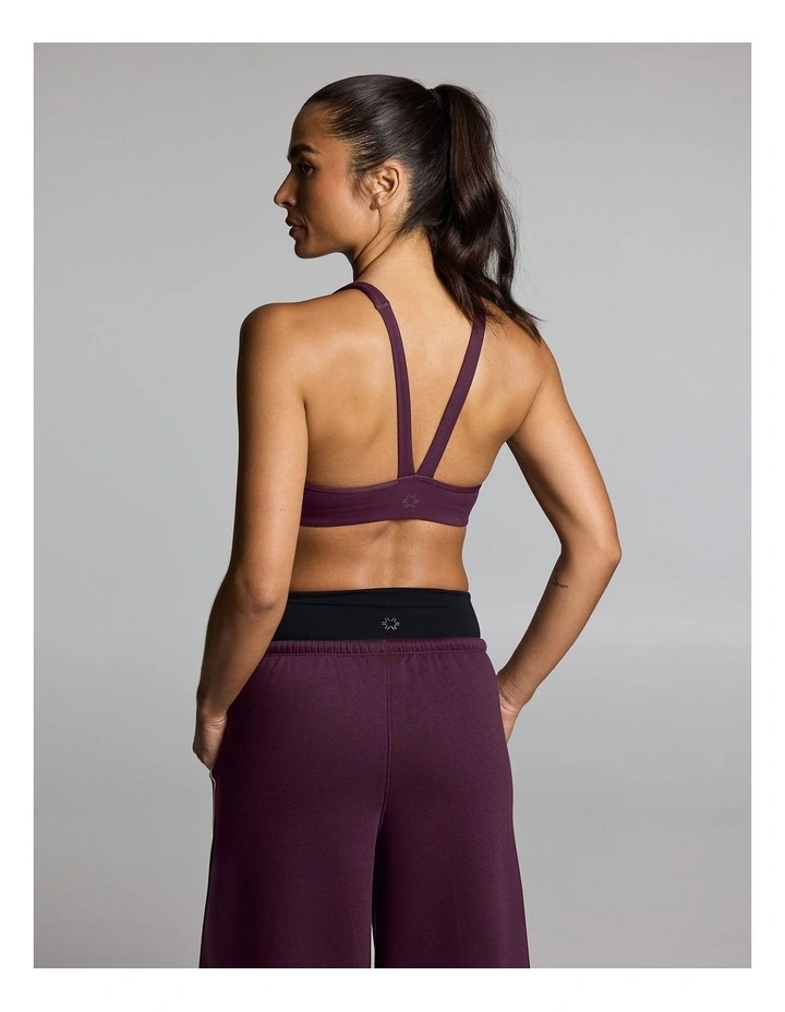 Wrap Front Low Impact Sports Bra Cherry Cola image 2