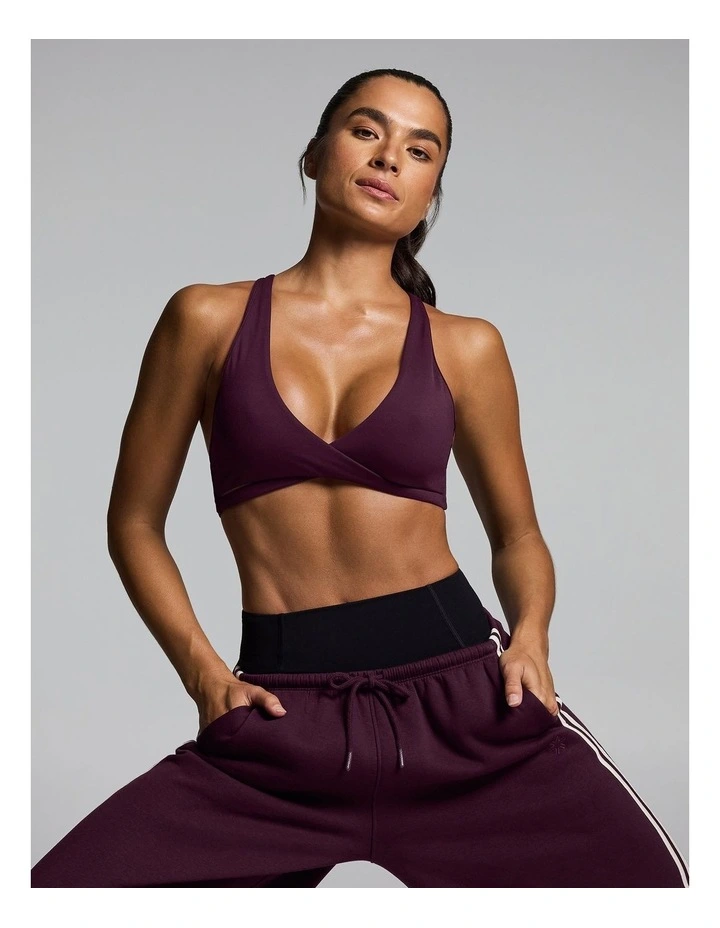 Wrap Front Low Impact Sports Bra Cherry Cola image 6