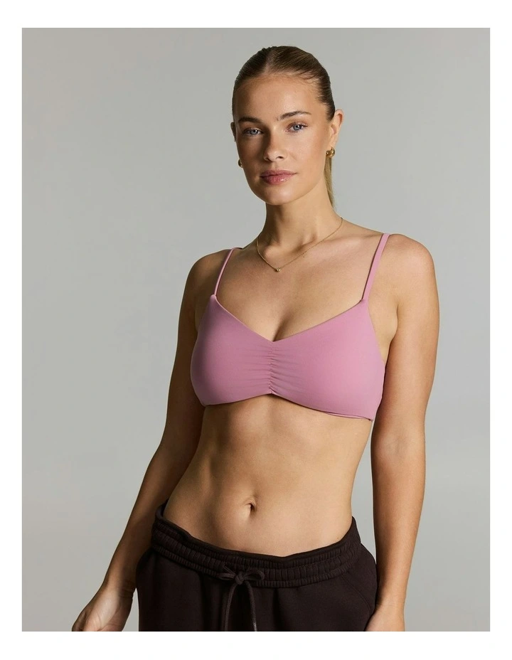 Rouched Low Impact Sports Bra Dusty Pink image 1