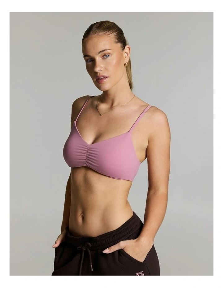 Rouched Low Impact Sports Bra Dusty Pink image 2