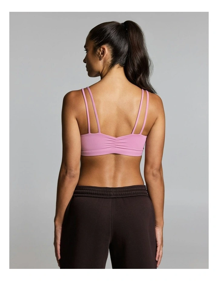 Rouched Medium Impact Sports Bra Dusty Pink image 3