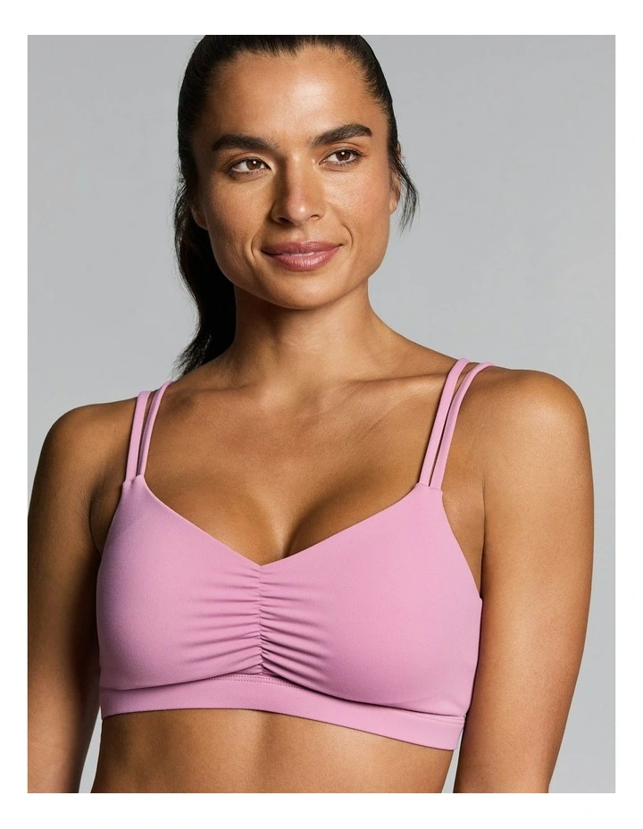 Rouched Medium Impact Sports Bra Dusty Pink image 4