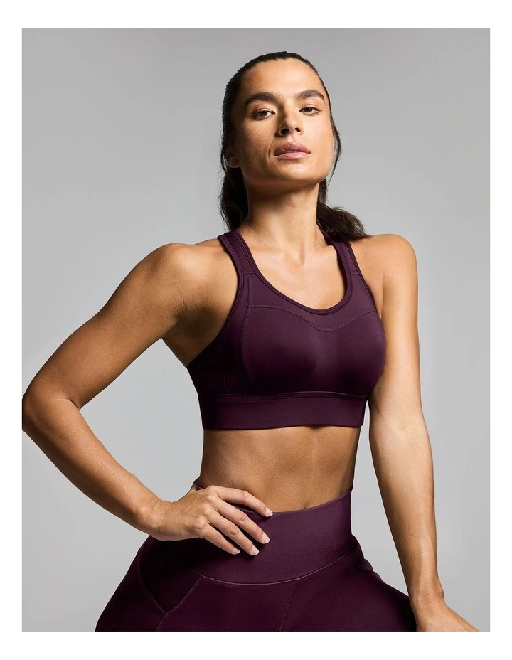 Olympia High Impact Moulded Adjustable Sports Bra Cherry Cola image 3