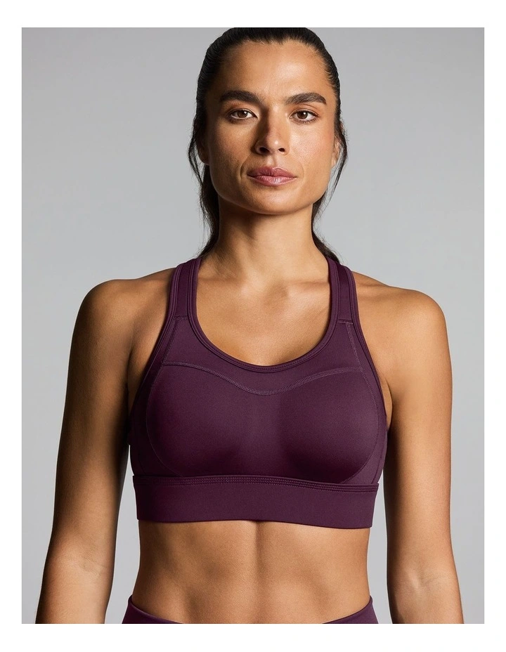Olympia High Impact Moulded Adjustable Sports Bra Cherry Cola image 4