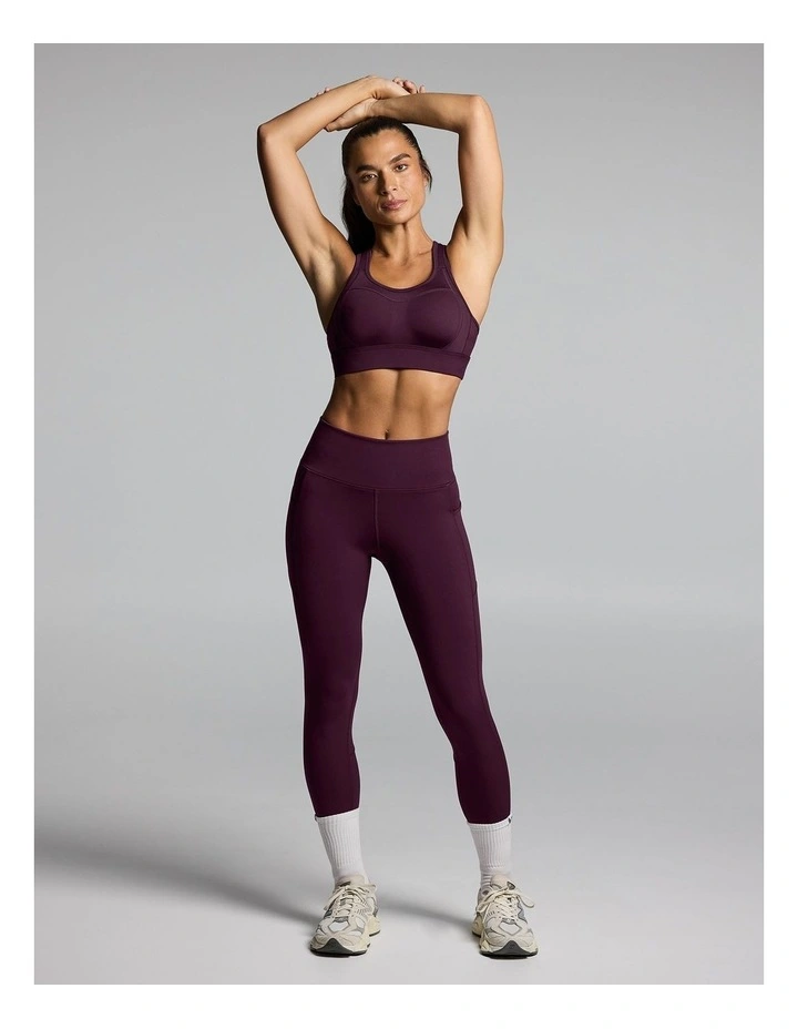 Olympia High Impact Moulded Adjustable Sports Bra Cherry Cola image 5