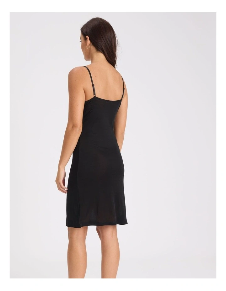 Silk Jersey Slip in Black image 2