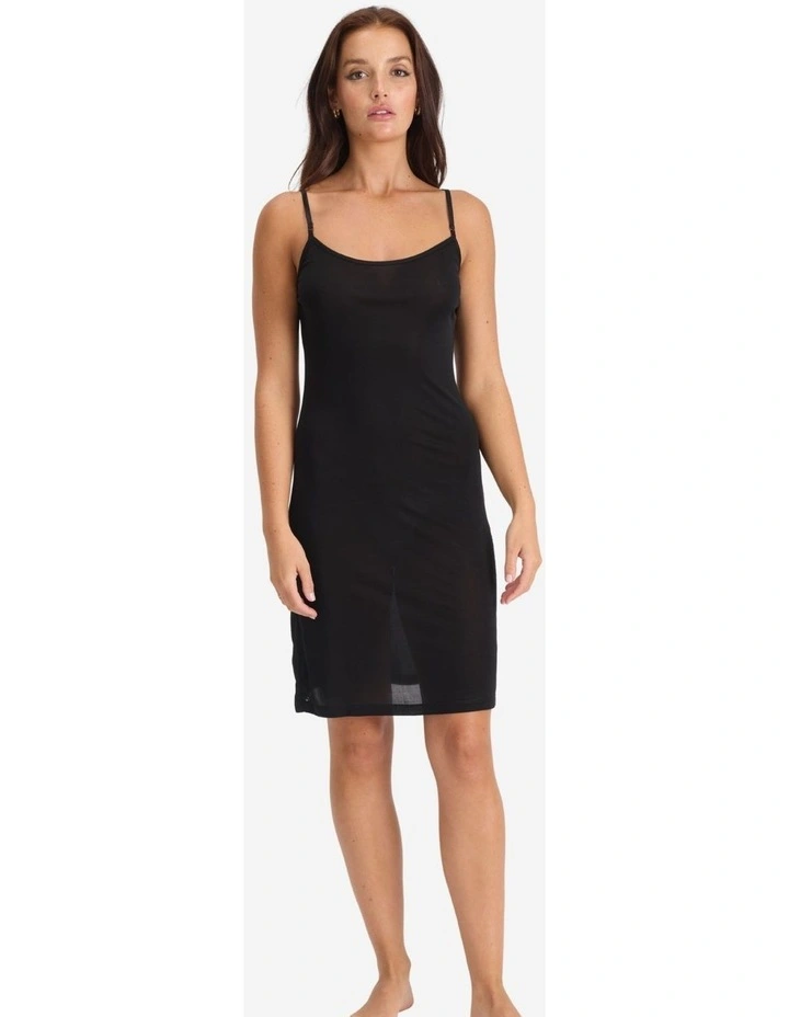 Silk Jersey Slip in Black image 3