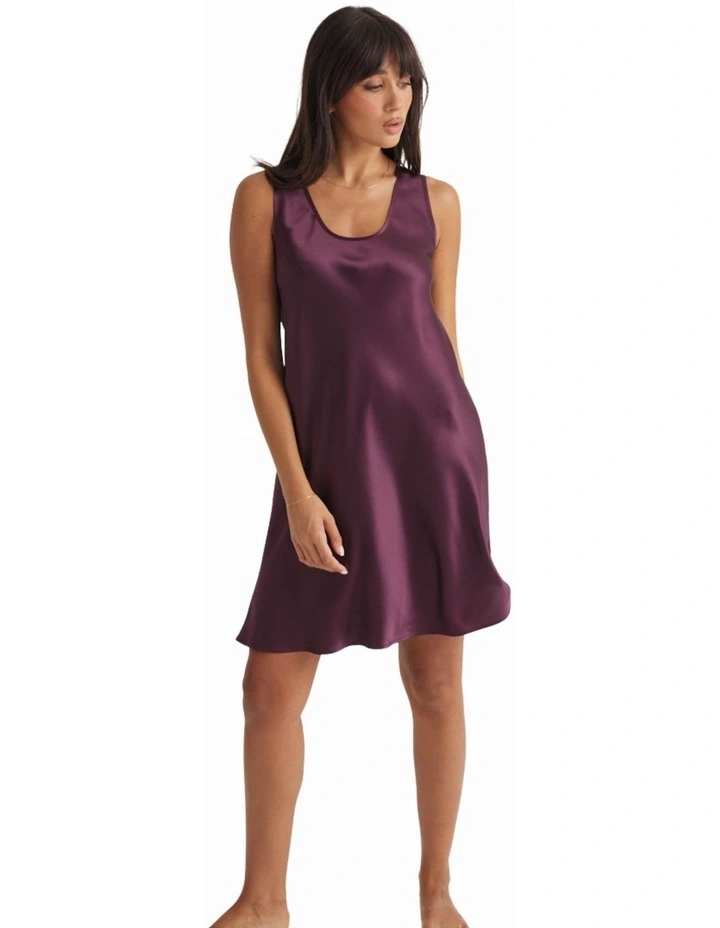Silk Mono Chemise in Merlot image 3