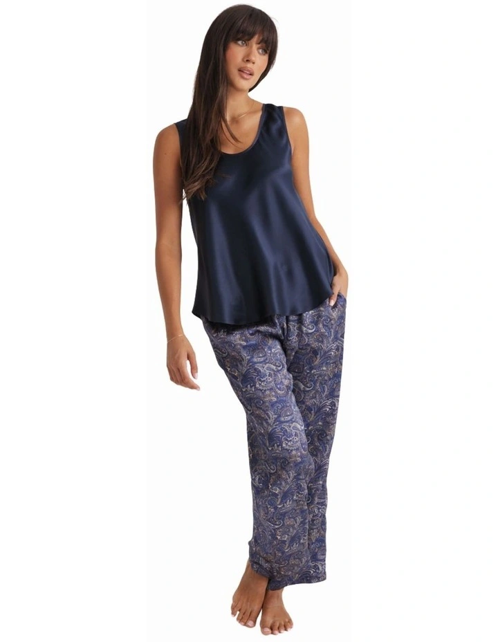 Pure Mono Silk Camisole in Navy image 3
