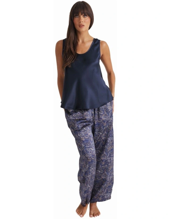 Pure Mono Silk Camisole in Navy image 4