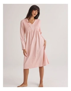 Supima Cotton Nightie With Pintucks in Rosewater