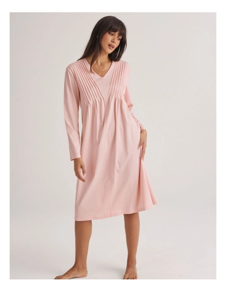 Supima Cotton Nightie With Pintucks in Rosewater image 1