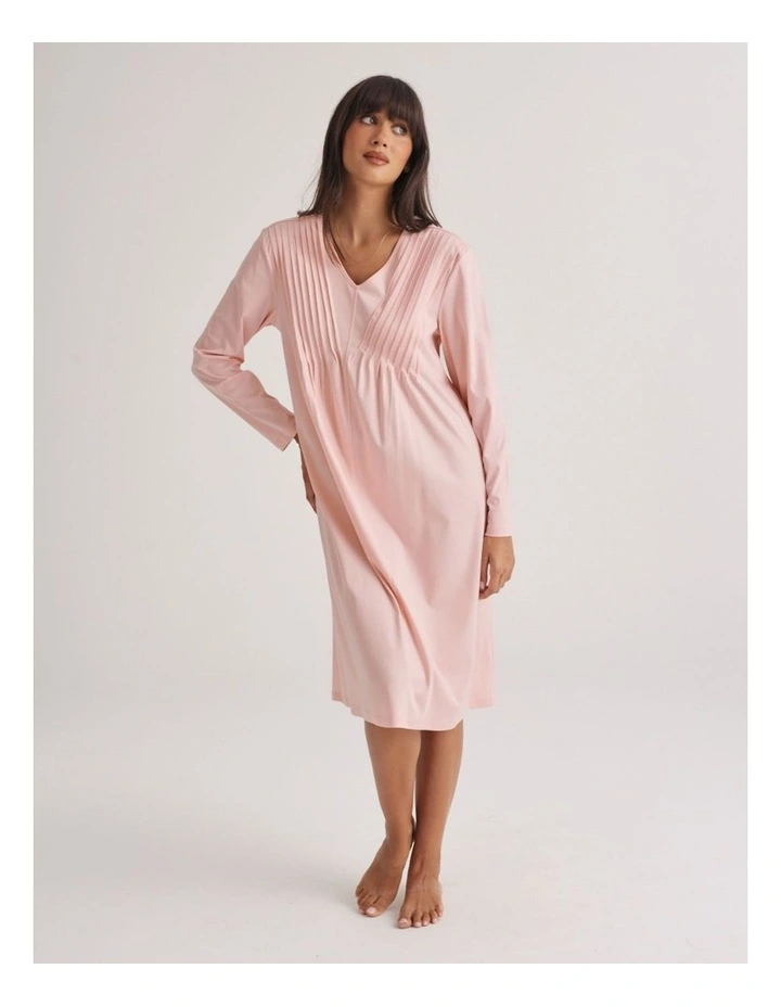 Supima Cotton Nightie With Pintucks in Rosewater image 3