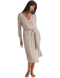 Pure Cashmere Robe in Grey Marle