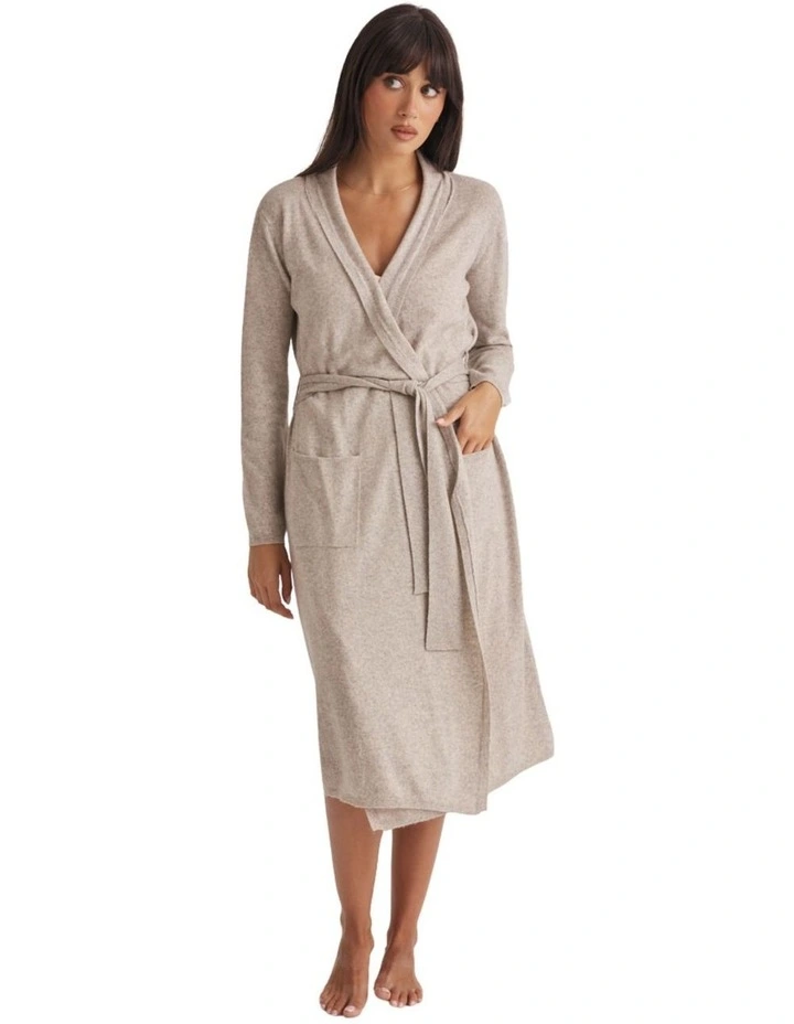 Pure Cashmere Robe in Grey Marle image 3