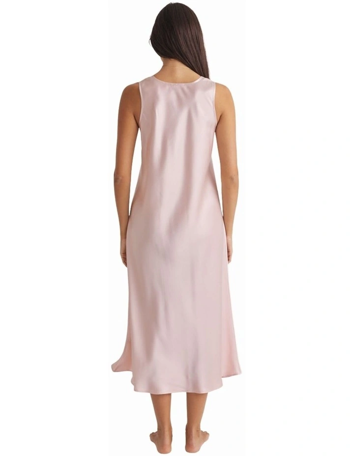 Silk Long Mono Chemise in Blush image 2