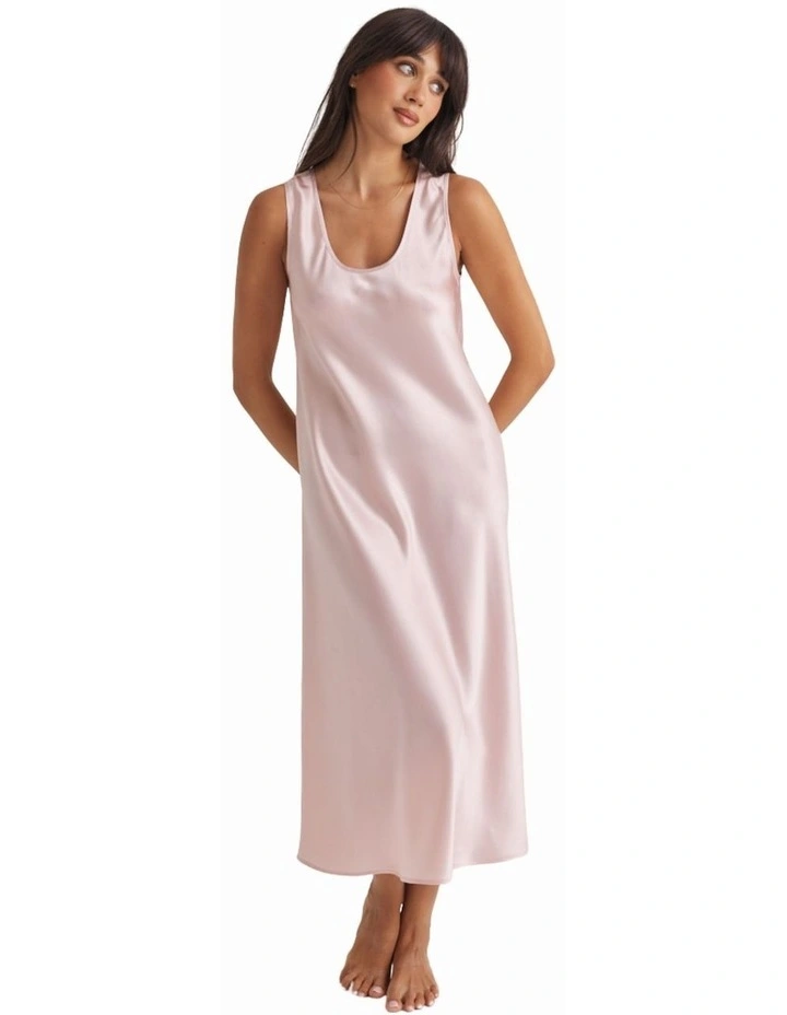 Silk Long Mono Chemise in Blush image 3
