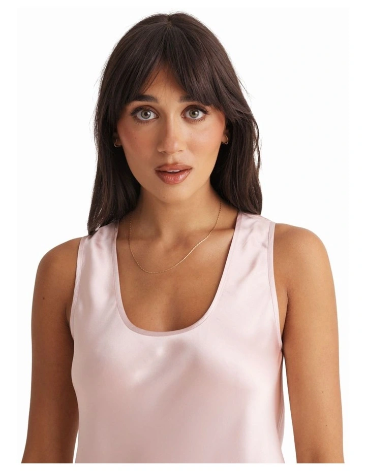 Silk Long Mono Chemise in Blush image 4