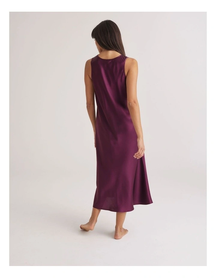 Silk Long Nightdress in Merlot image 2