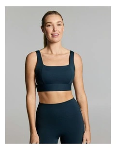 Square Neck High Impact Sports Bra Teal