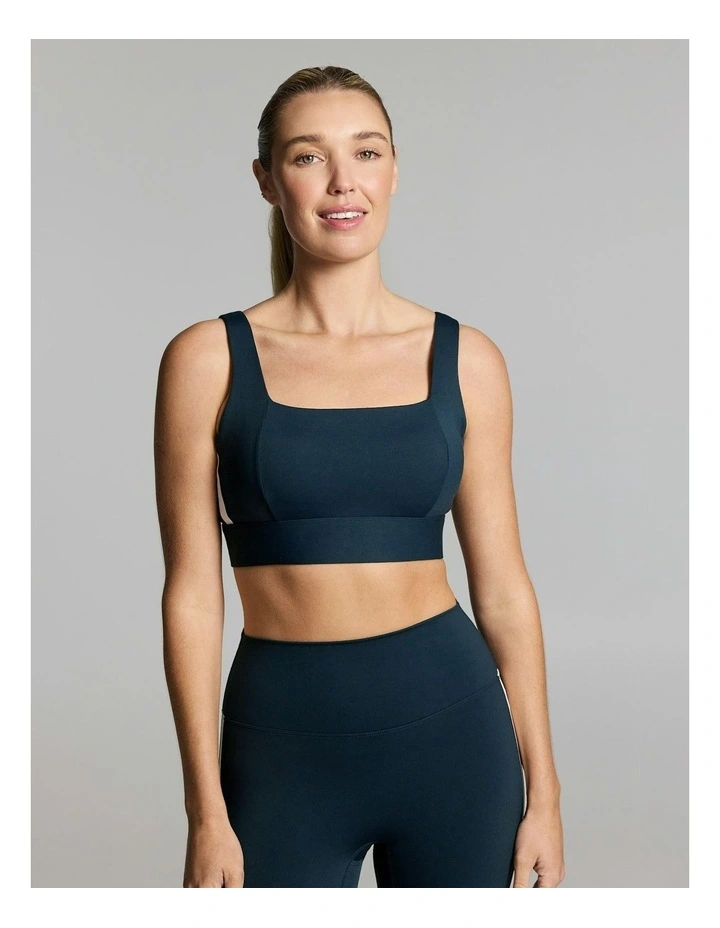 Square Neck High Impact Sports Bra Teal image 1