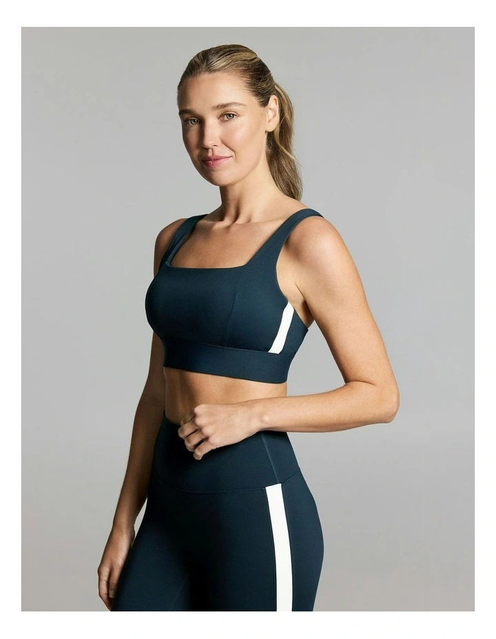 Square Neck High Impact Sports Bra Teal image 2