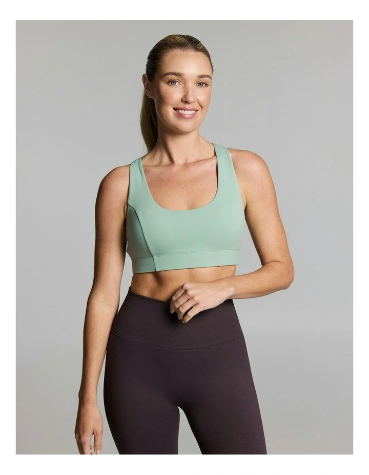 Medium Impact Strappy Sports Bra Matcha image 1