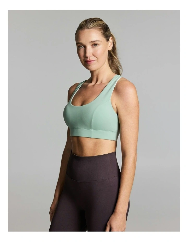 Medium Impact Strappy Sports Bra Matcha image 2