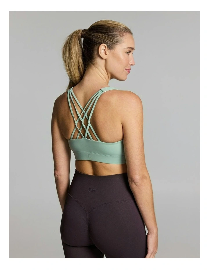 Medium Impact Strappy Sports Bra Matcha image 3