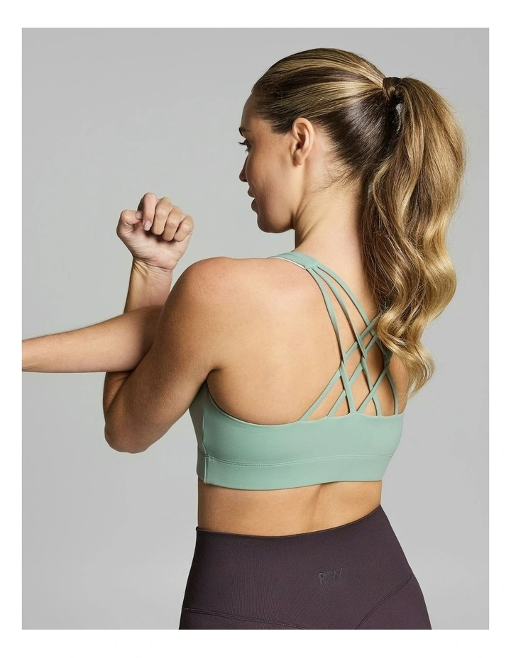 Medium Impact Strappy Sports Bra Matcha image 4