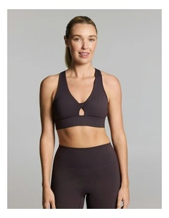Twist Front Medium Impact Sports Bra Nutmeg