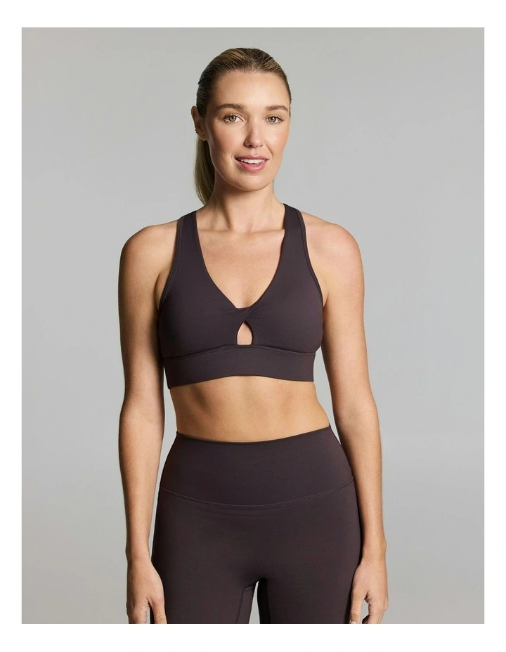 Twist Front Medium Impact Sports Bra Nutmeg image 1