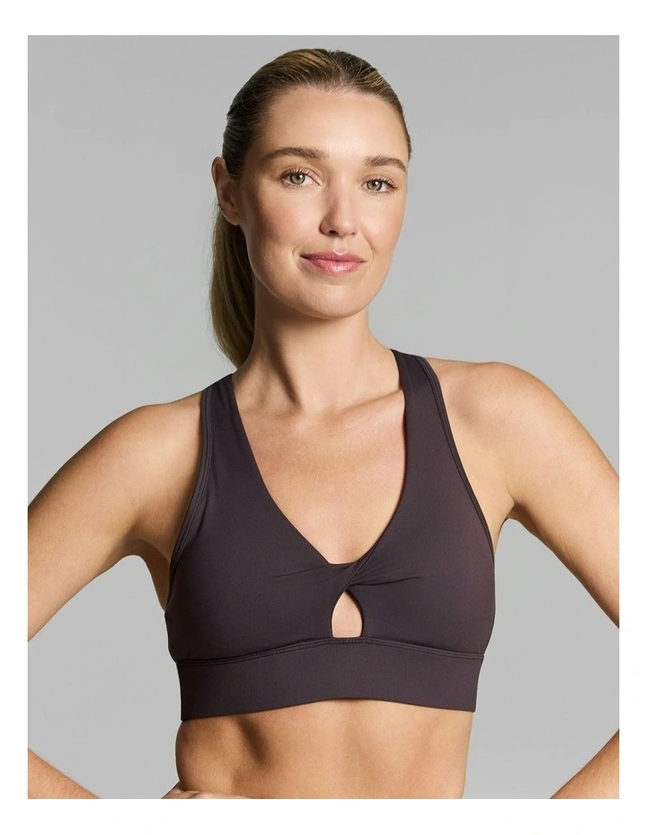 Twist Front Medium Impact Sports Bra Nutmeg image 5
