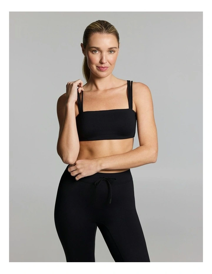 Strappy Bandeau Sports Bra Black image 1