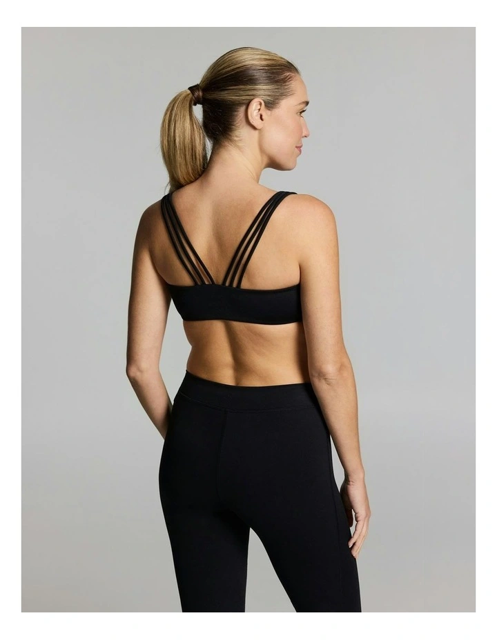 Strappy Bandeau Sports Bra Black image 3