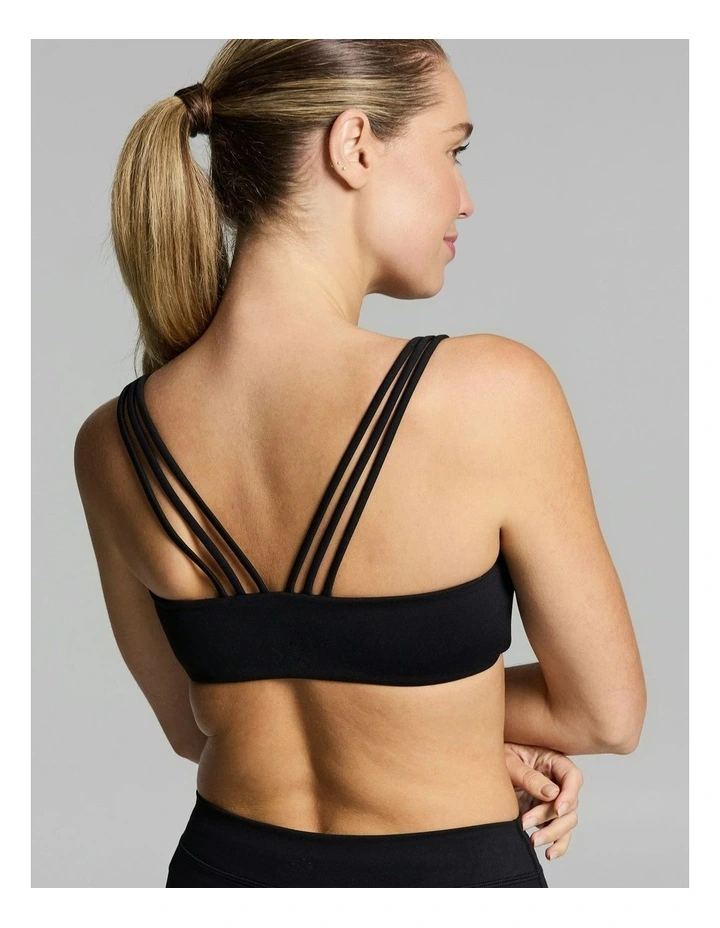 Strappy Bandeau Sports Bra Black image 4
