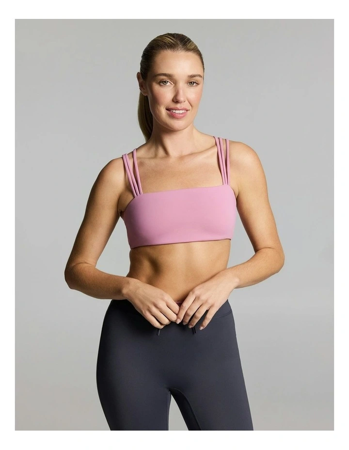 Strappy Bandeau Sports Bra Dusty Pink image 1