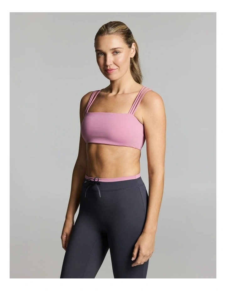 Strappy Bandeau Sports Bra Dusty Pink image 2