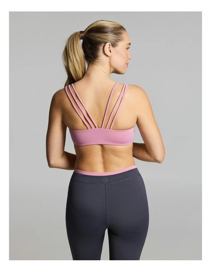 Strappy Bandeau Sports Bra Dusty Pink image 3