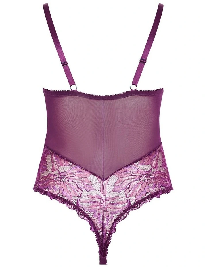 Ingrid Underwire Lace Bodysuit in Purple Iris image 4