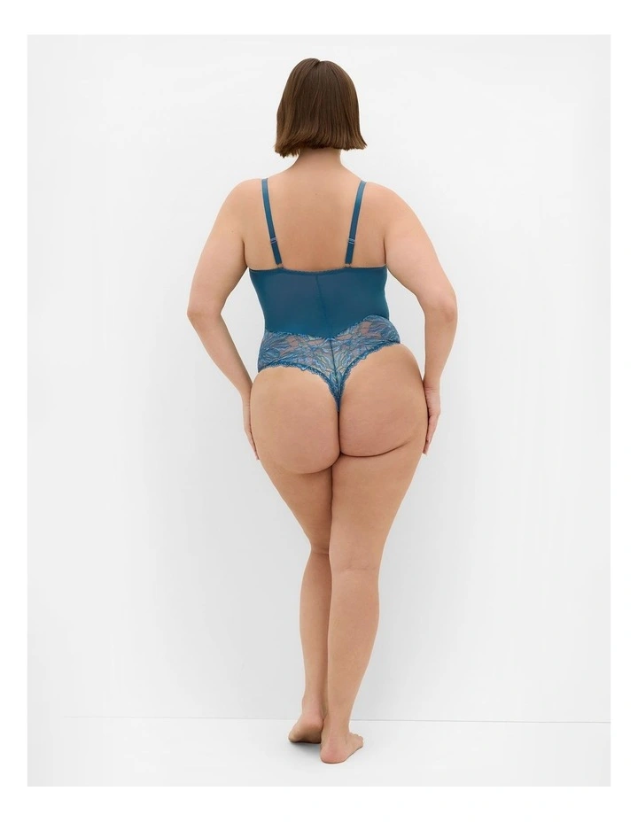 Ingrid Underwire Lace Bodysuit in Teal image 2