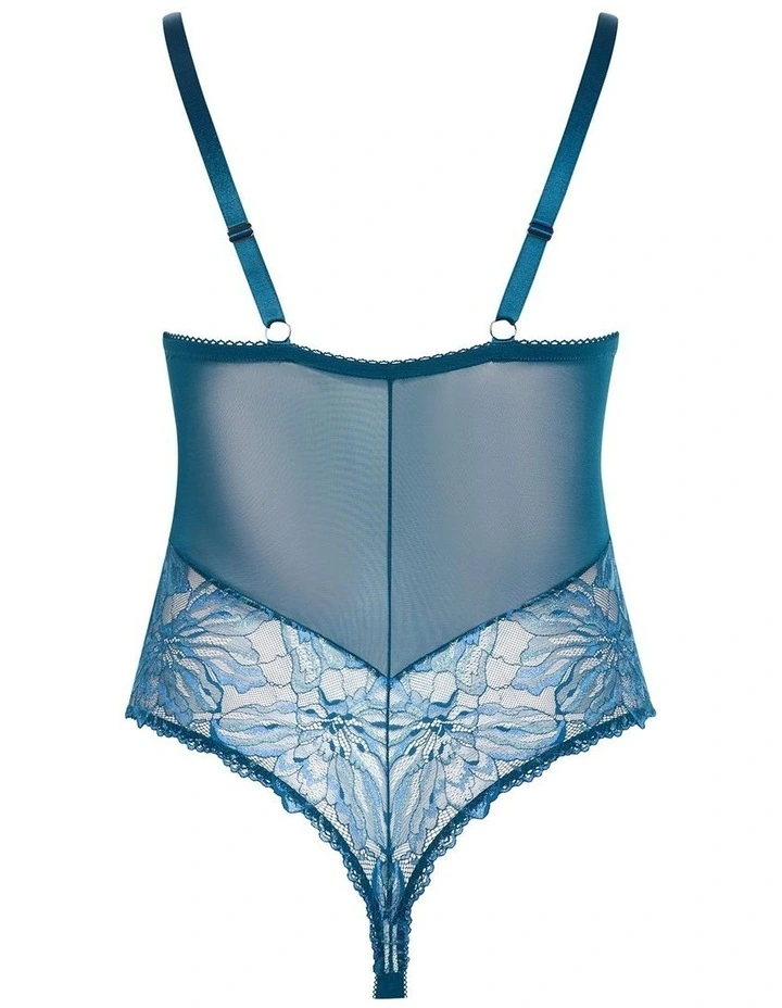 Ingrid Underwire Lace Bodysuit in Teal image 4