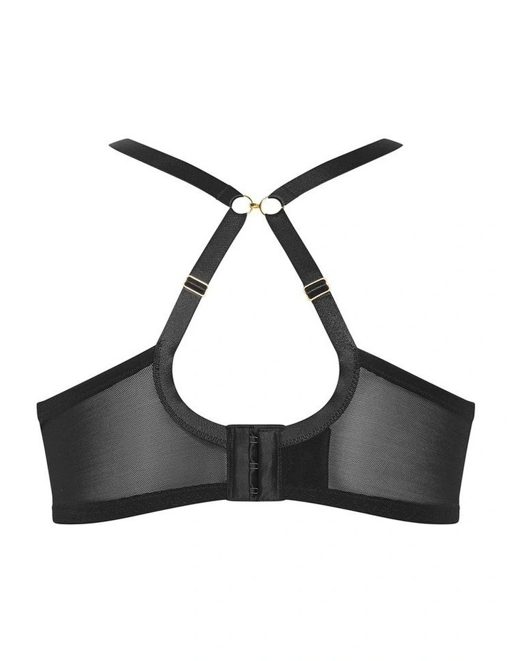 Lia Contour Plunge Lace Bra in Black image 4