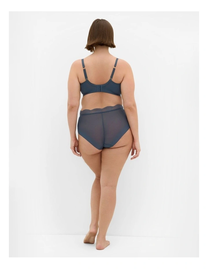 Lia Contour Plunge Lace Bra in Charcoal Blue image 2