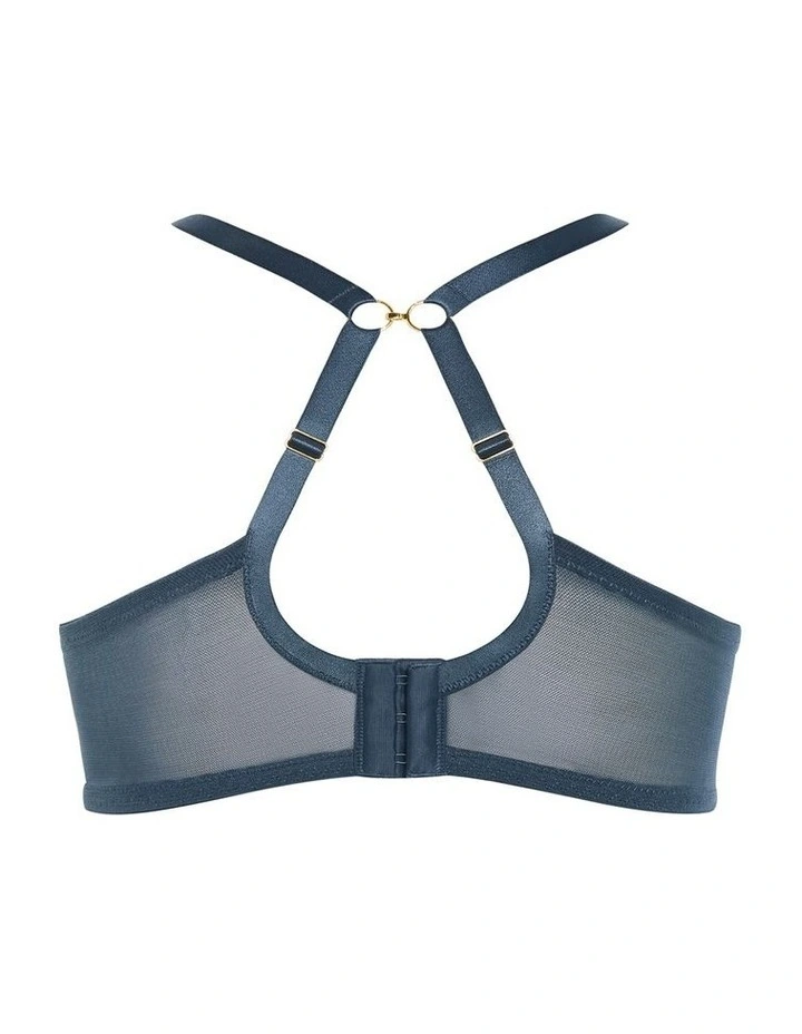 Lia Contour Plunge Lace Bra in Charcoal Blue image 4