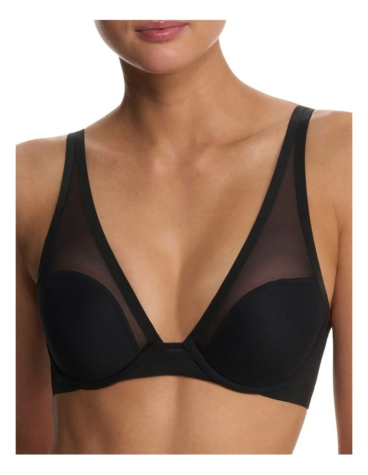 True Zen Lightly-Padded Mesh Plunge T-Shirt Bra image 1