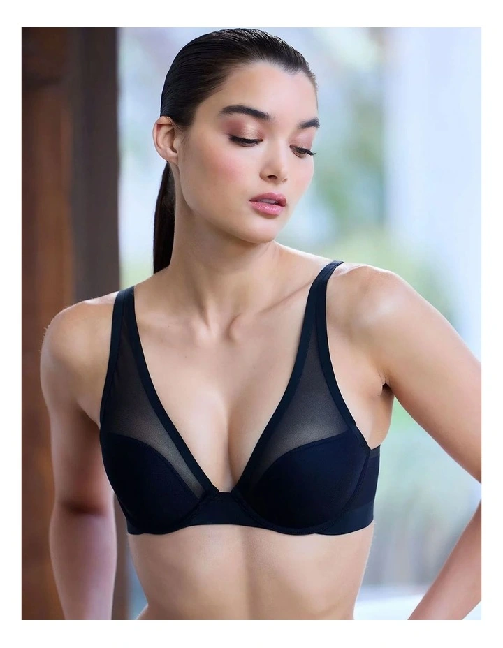 True Zen Lightly-Padded Mesh Plunge T-Shirt Bra image 3